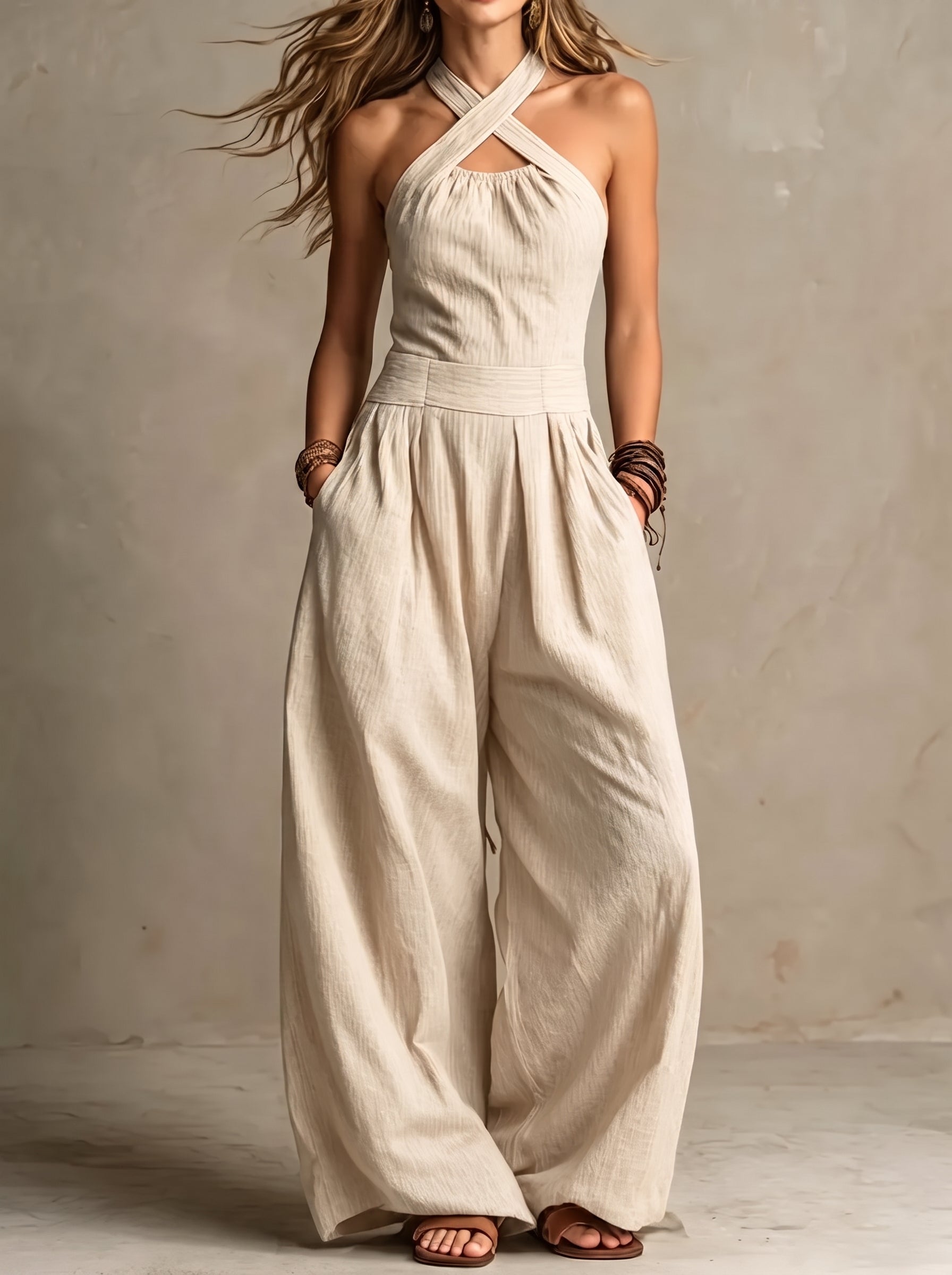 Bianca | Mono con un elegante escote cruzado