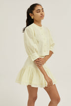 Blusa de lino Laney Button | Limón pastel