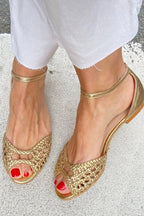 Isadora™ | Sandalias Trenzadas Doradas