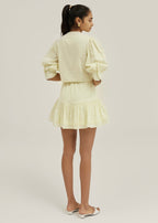 Blusa de lino Laney Button | Limón pastel