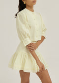 Blusa de lino Laney Button | Limón pastel