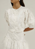 Blusa Laney con Apliques Florales 3D | Blanco Island