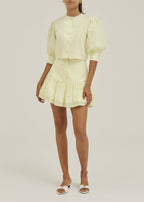 Blusa de lino Laney Button | Limón pastel