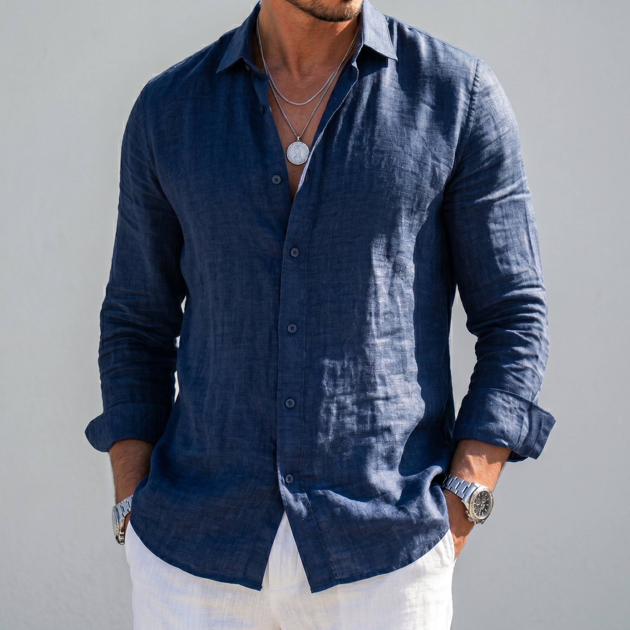 Luca | Camisa de lino elegante y ligera