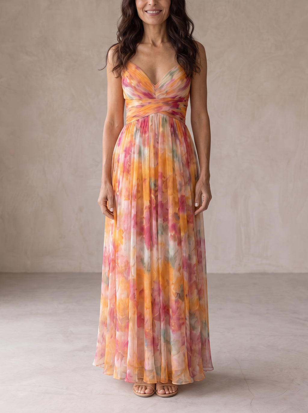 Giselle | Encantador vestido largo con estampado floral