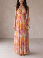 Giselle | Encantador vestido largo con estampado floral
