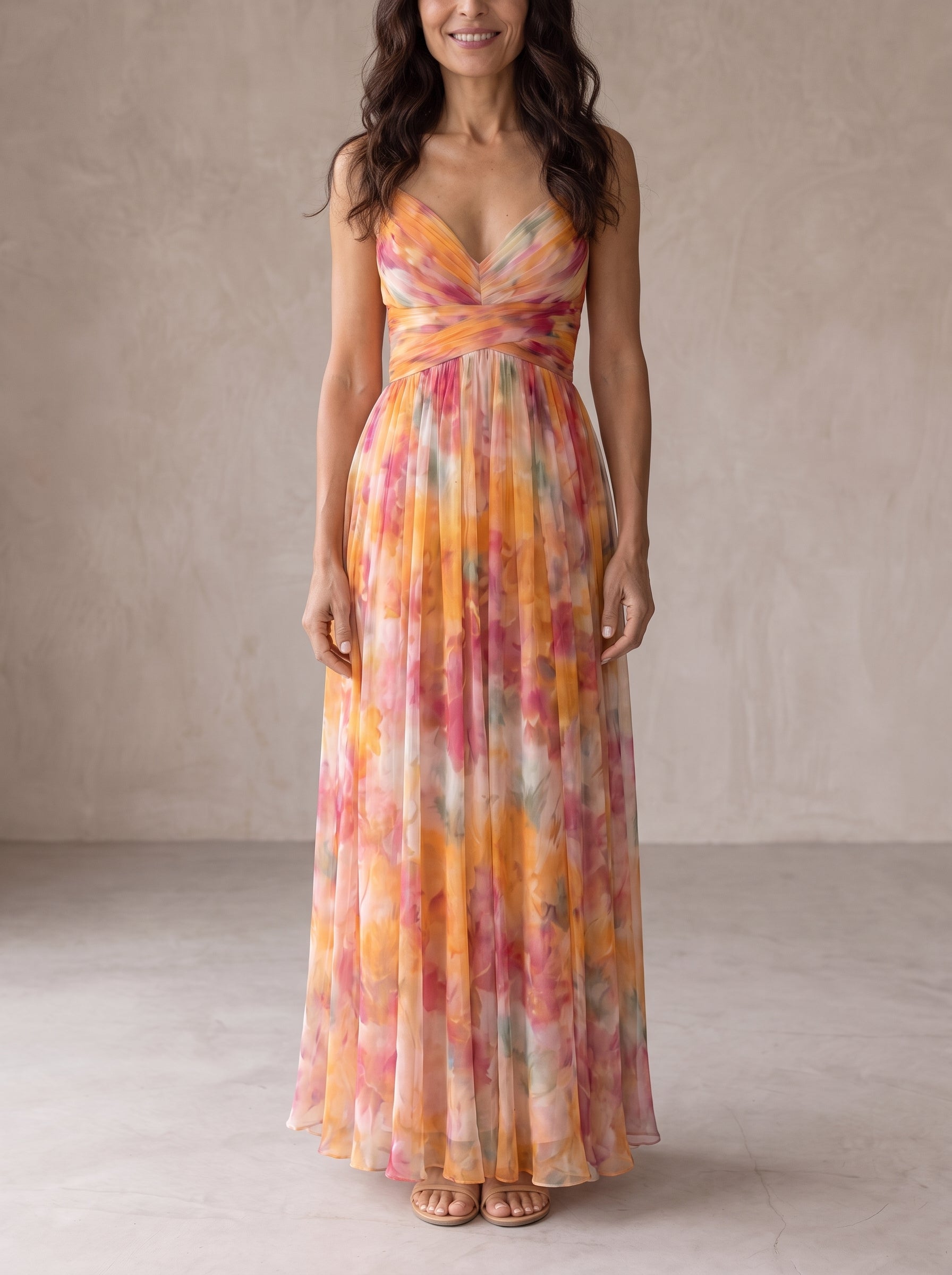Giselle | Encantador vestido largo con estampado floral