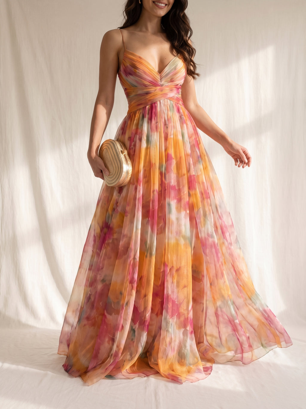 Giselle | Encantador vestido largo con estampado floral