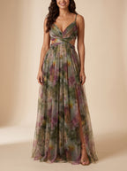 Giselle | Encantador vestido largo con estampado floral