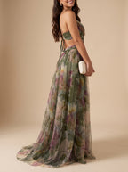 Giselle | Encantador vestido largo con estampado floral