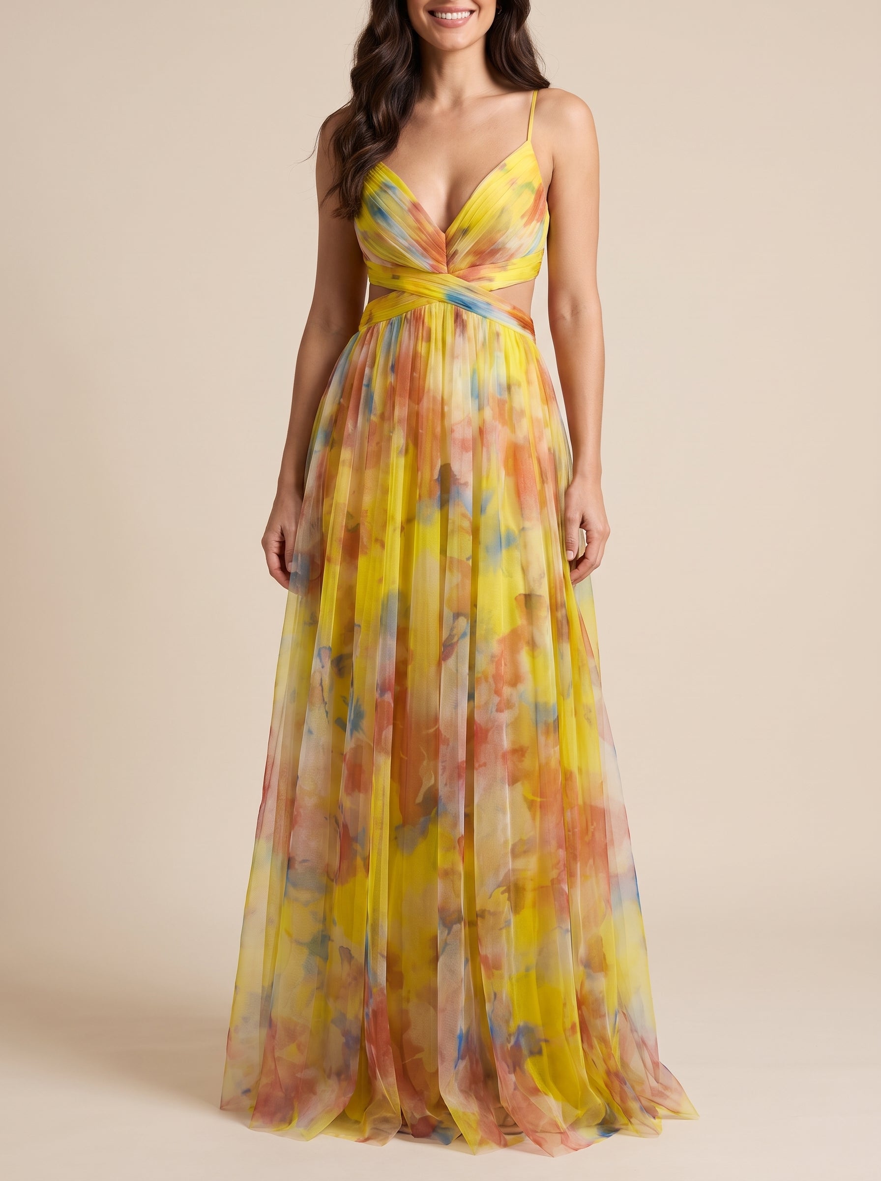 Giselle | Encantador vestido largo con estampado floral
