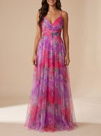 Giselle | Encantador vestido largo con estampado floral