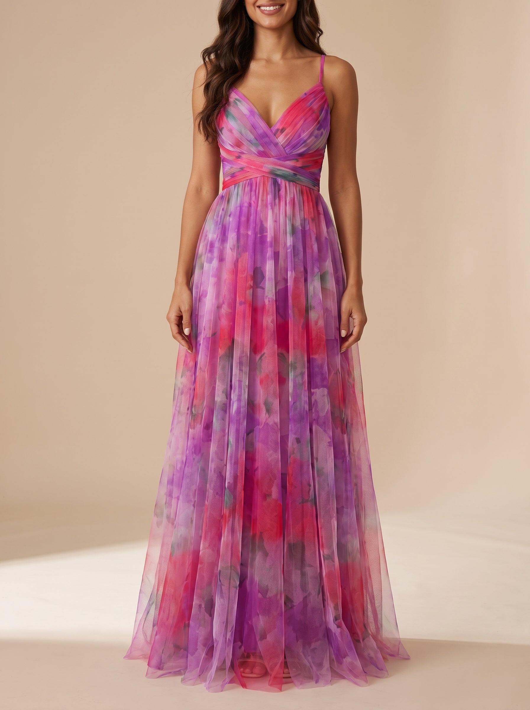 Giselle | Encantador vestido largo con estampado floral