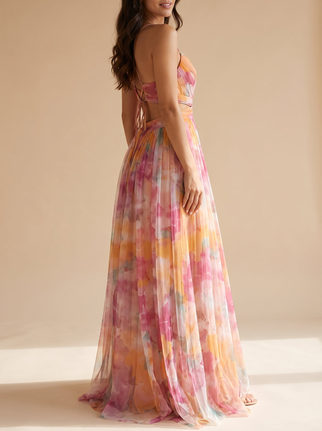 Giselle | Encantador vestido largo con estampado floral