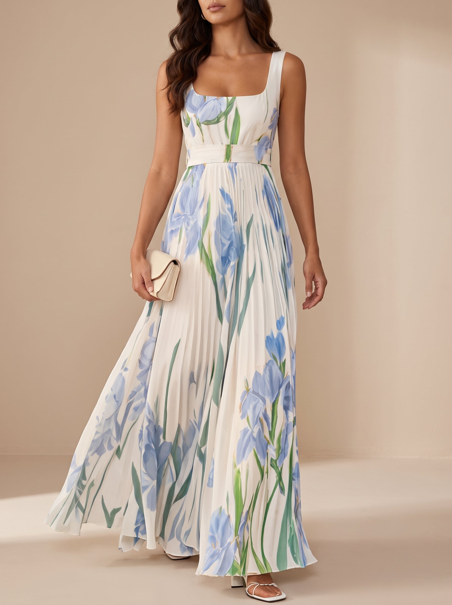 Oriah | Vestido largo de corte en A con estampado floral