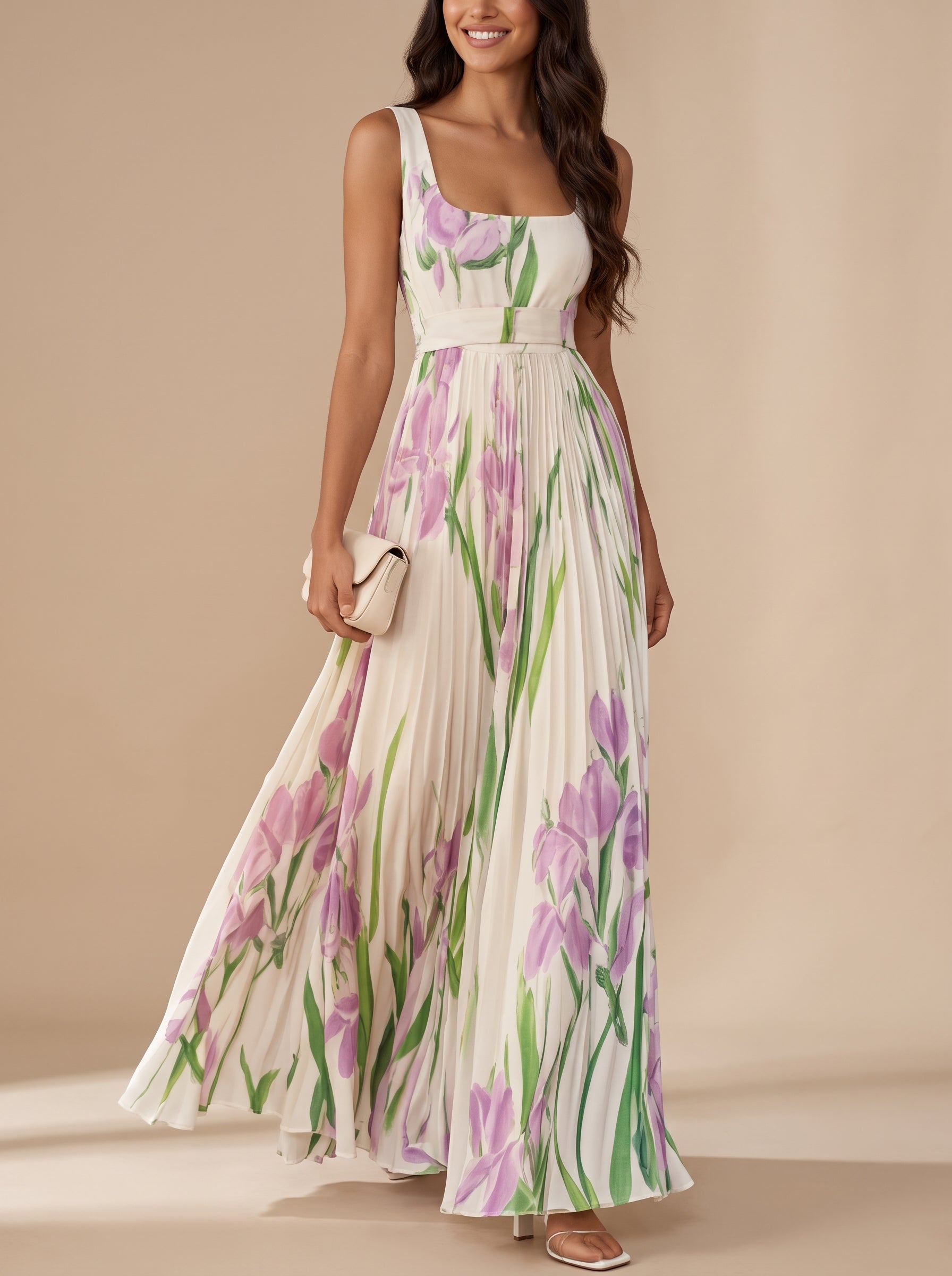 Oriah | Vestido largo de corte en A con estampado floral