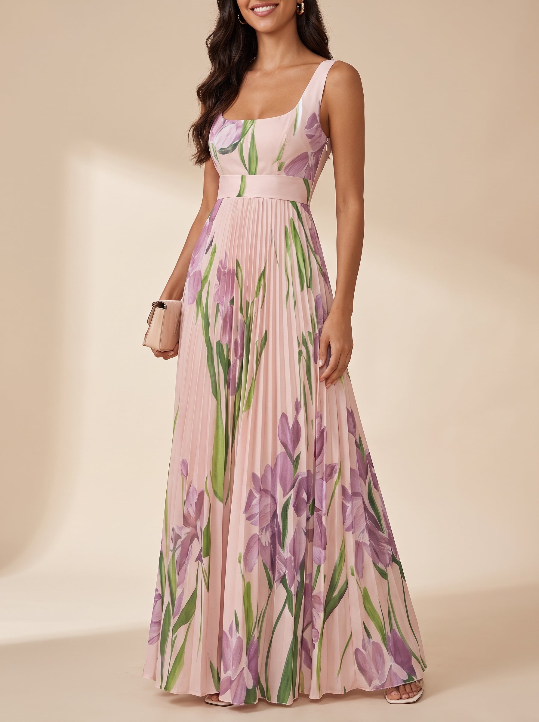 Oriah | Vestido largo de corte en A con estampado floral