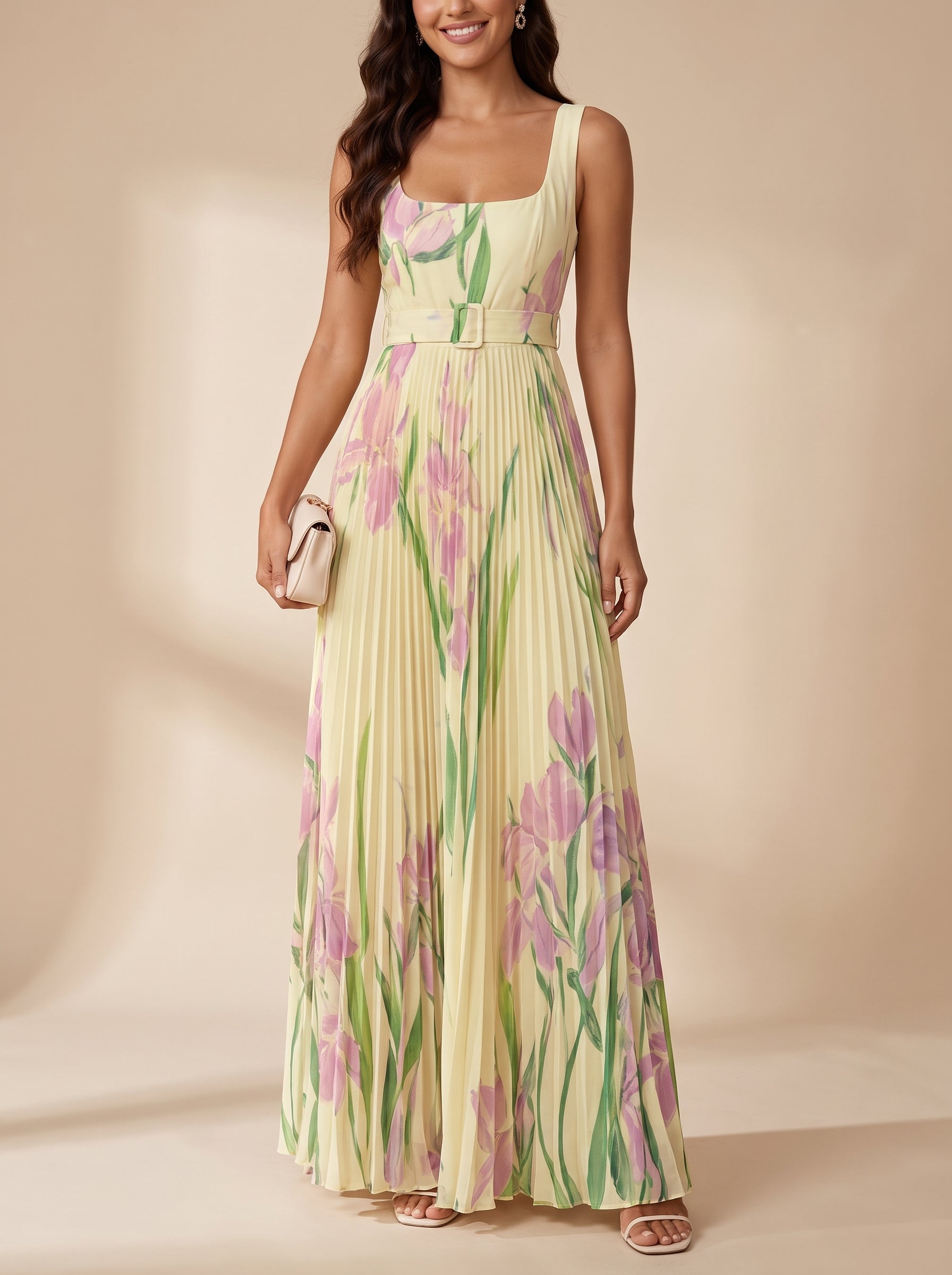 Oriah | Vestido largo de corte en A con estampado floral