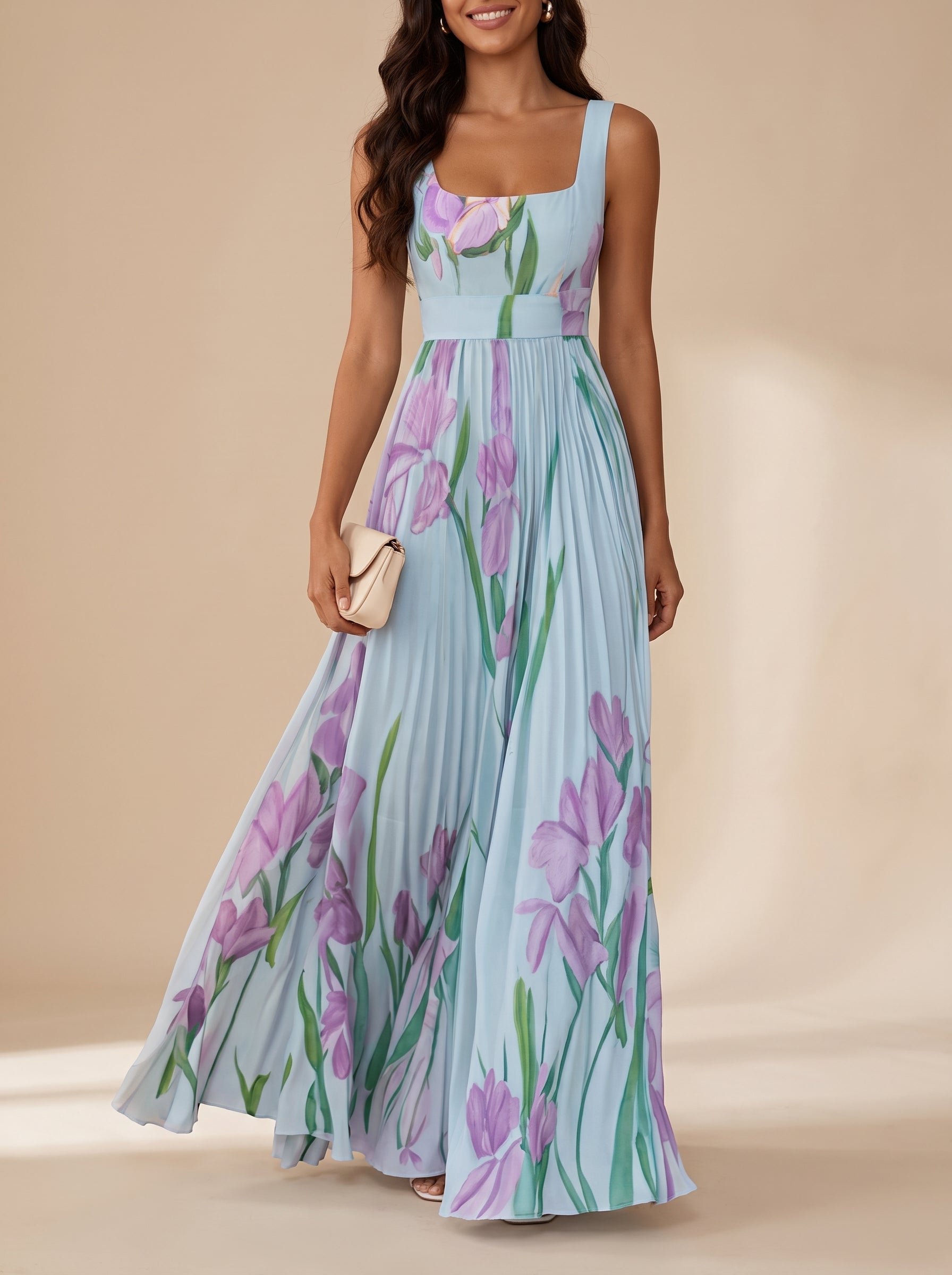Oriah | Vestido largo de corte en A con estampado floral