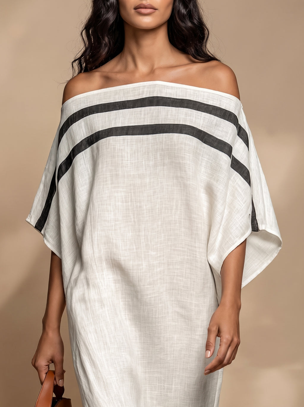 Aveline™ | Vestido largo con hombros al aire y mangas de murciélago