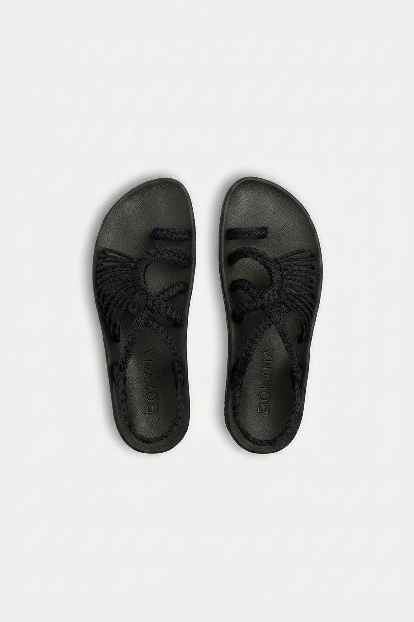 Sandalias Elevadas - Negro