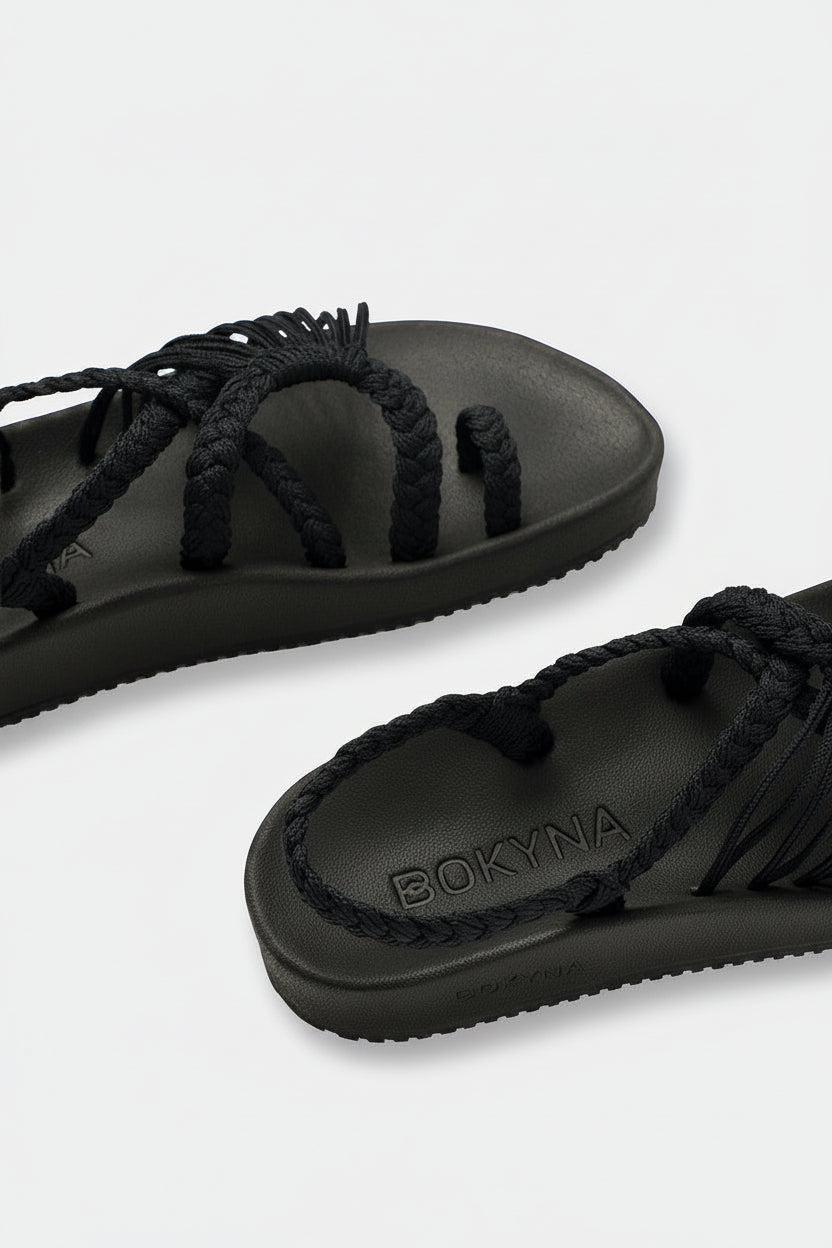 Sandalias Elevadas - Negro