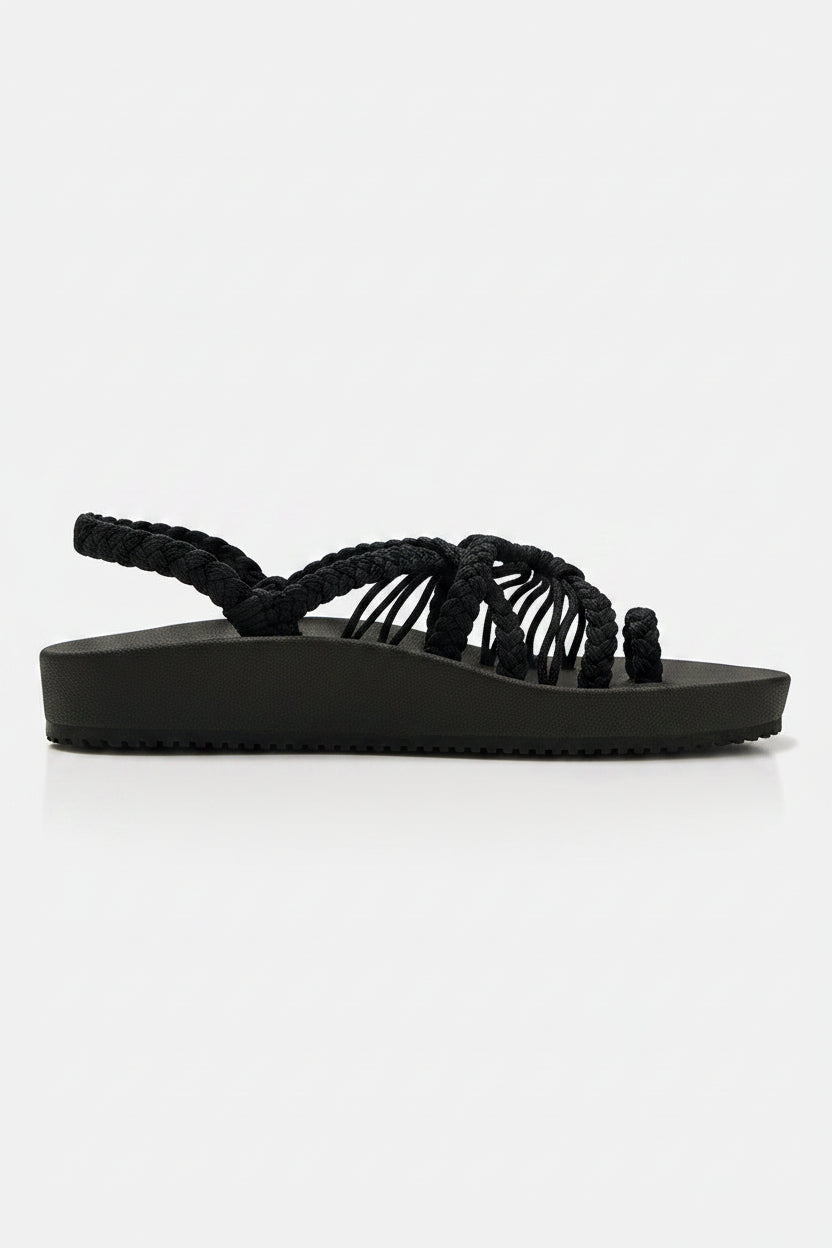 Sandalias Elevadas - Negro