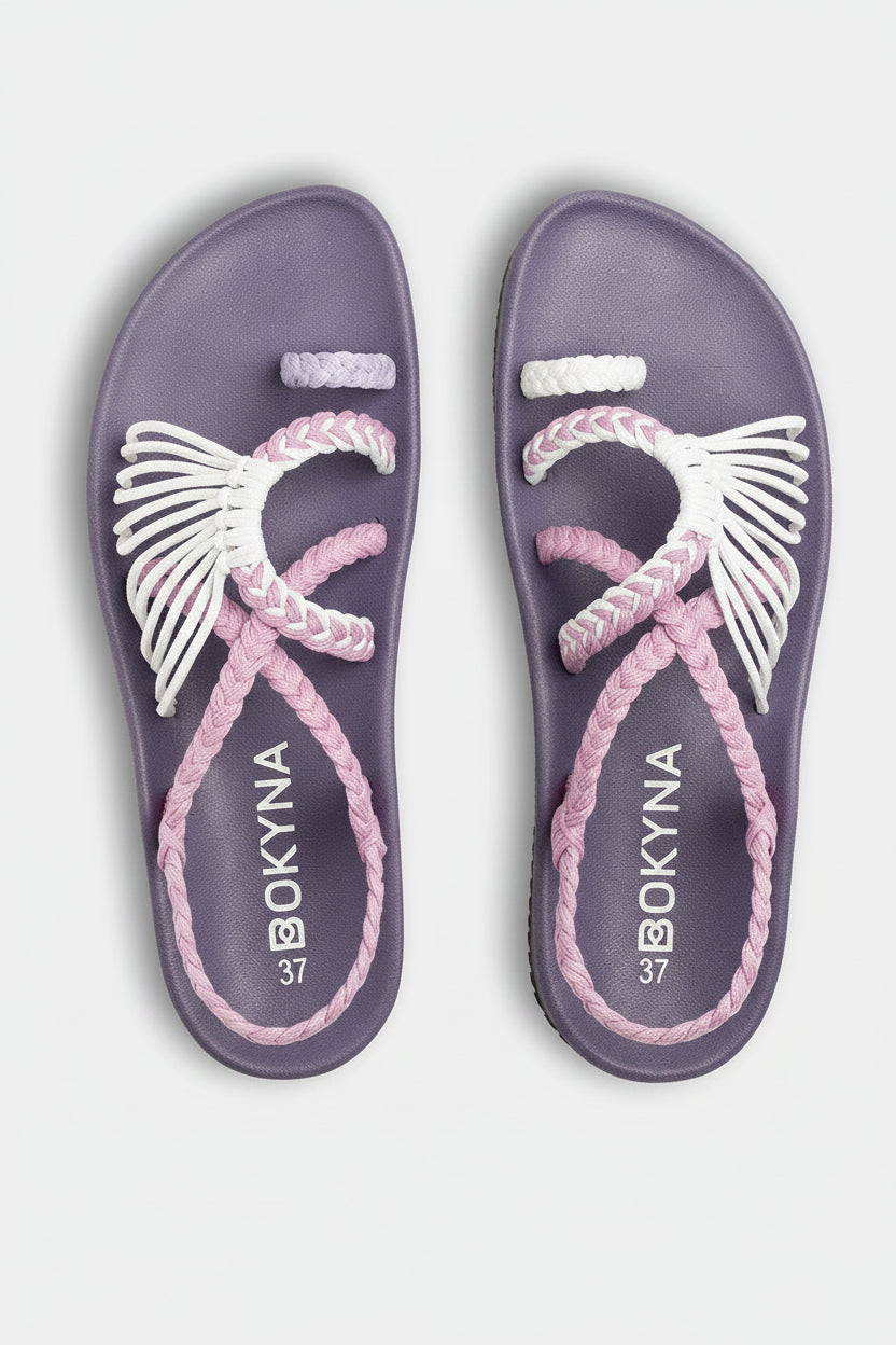 Sandalias Elevadas - Morado