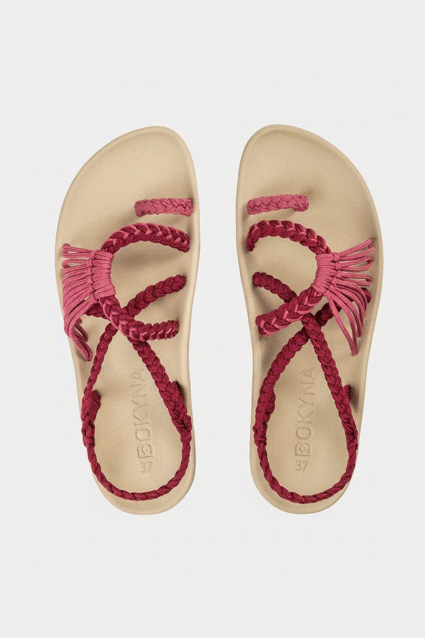 Sandalias Elevadas - Rosa Malva