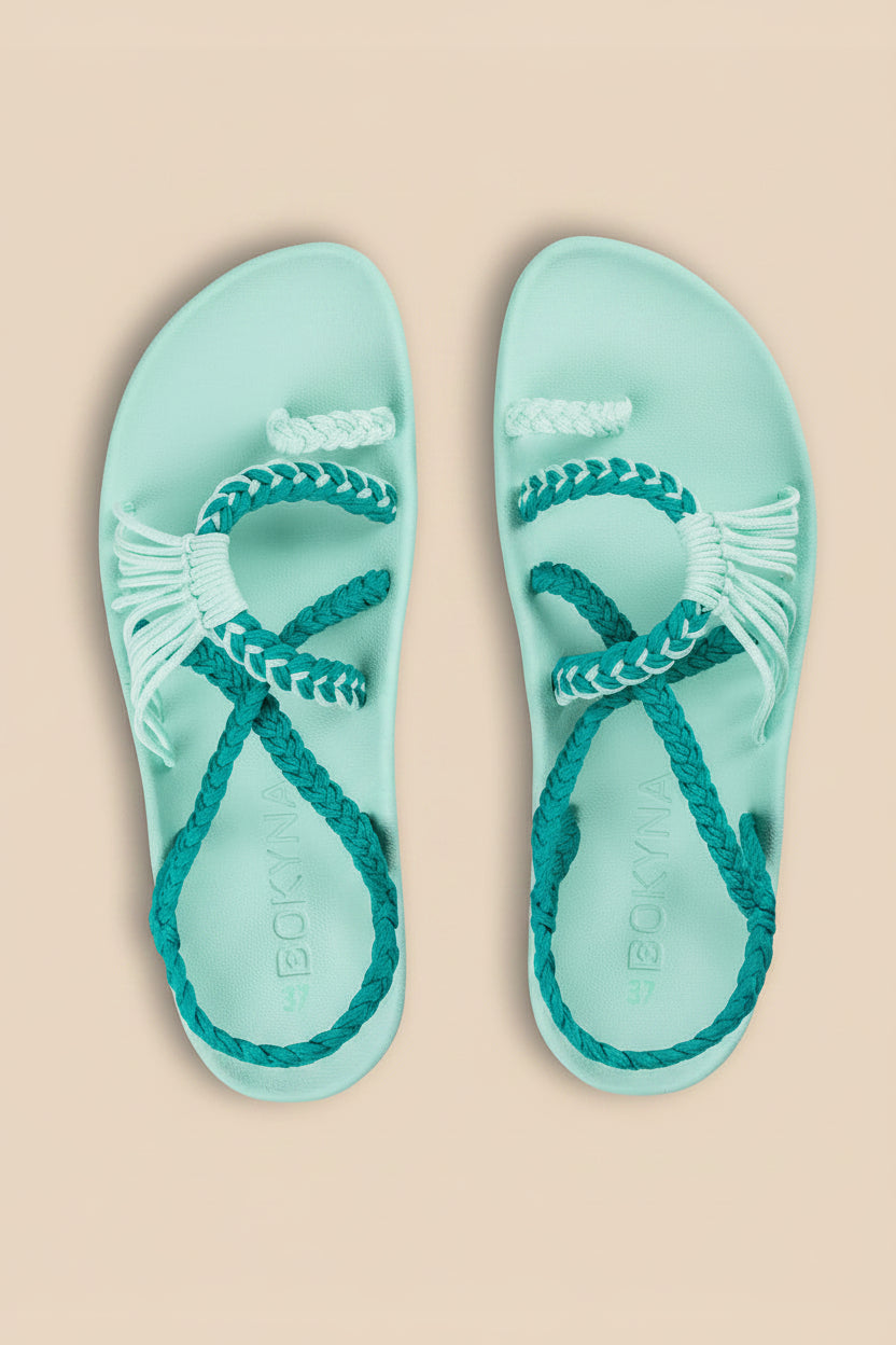 Sandalias Elevadas - Menta