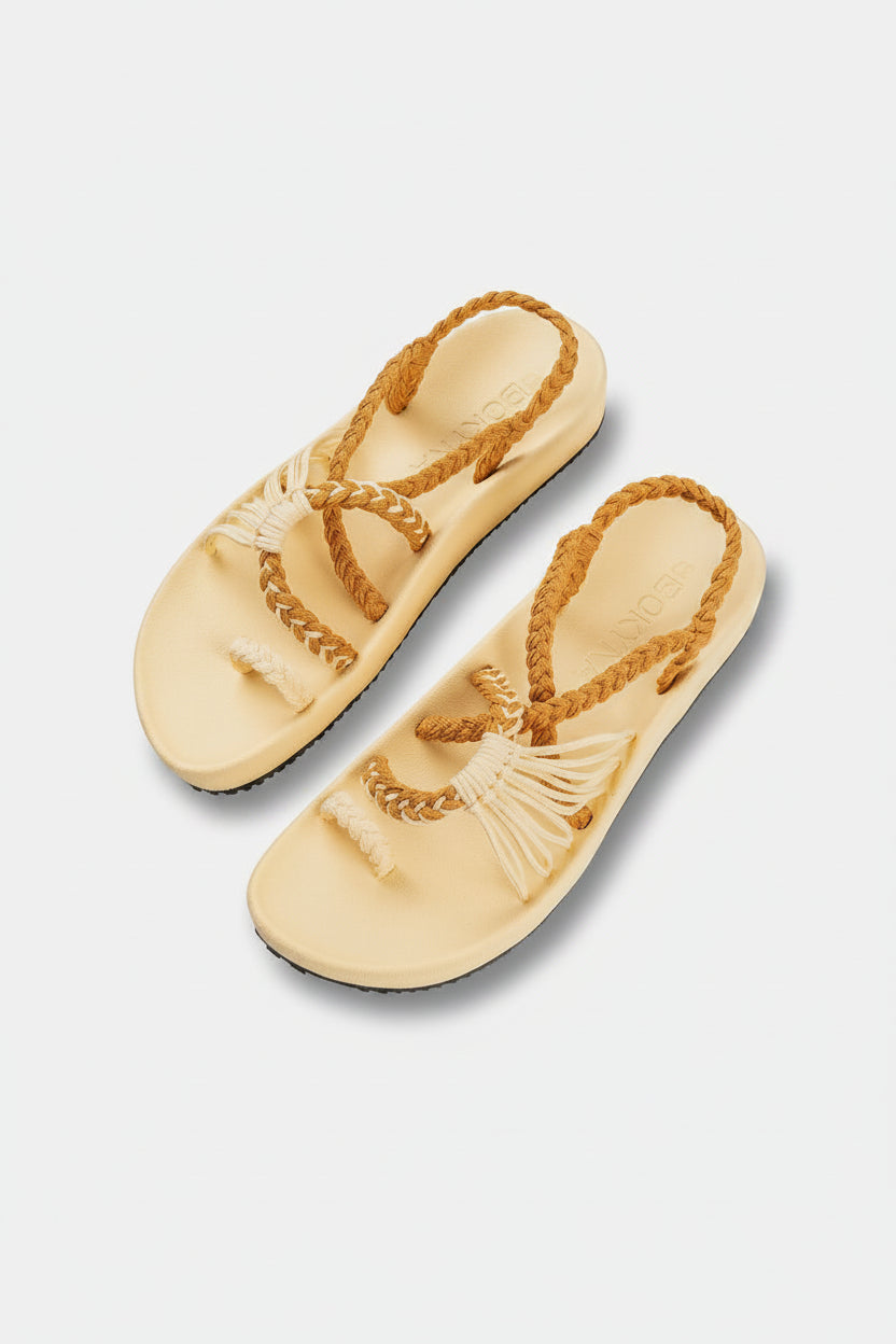 Sandalias Elevadas - Amarillo Pastel