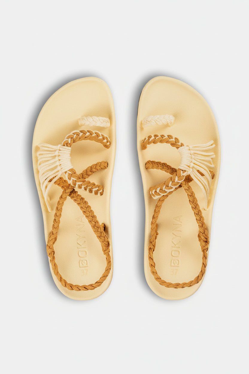 Sandalias Elevadas - Amarillo Pastel