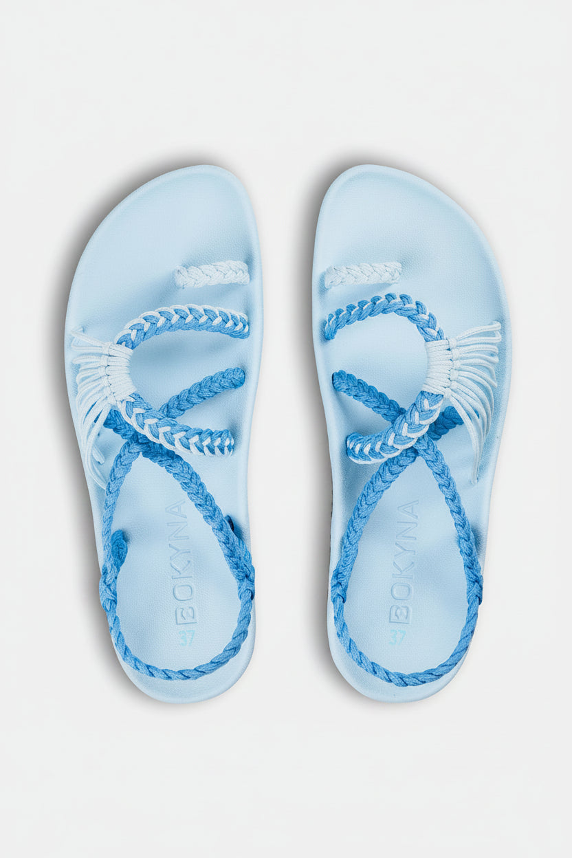 Sandalias Elevadas - Azul Cielo