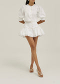Blusa Laney con Vivo de Contraste | Blanco/Arena