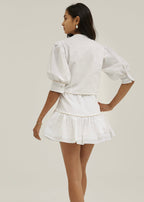 Blusa Laney con Vivo de Contraste | Blanco/Arena