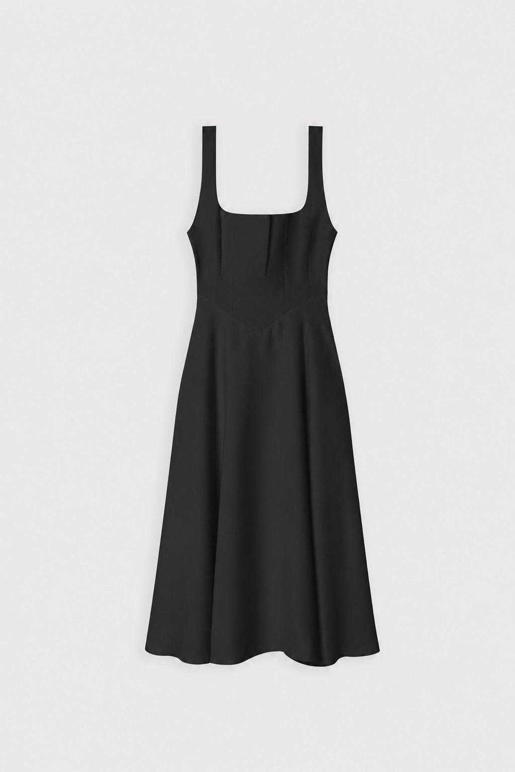 Vestido midi con escote cuadrado