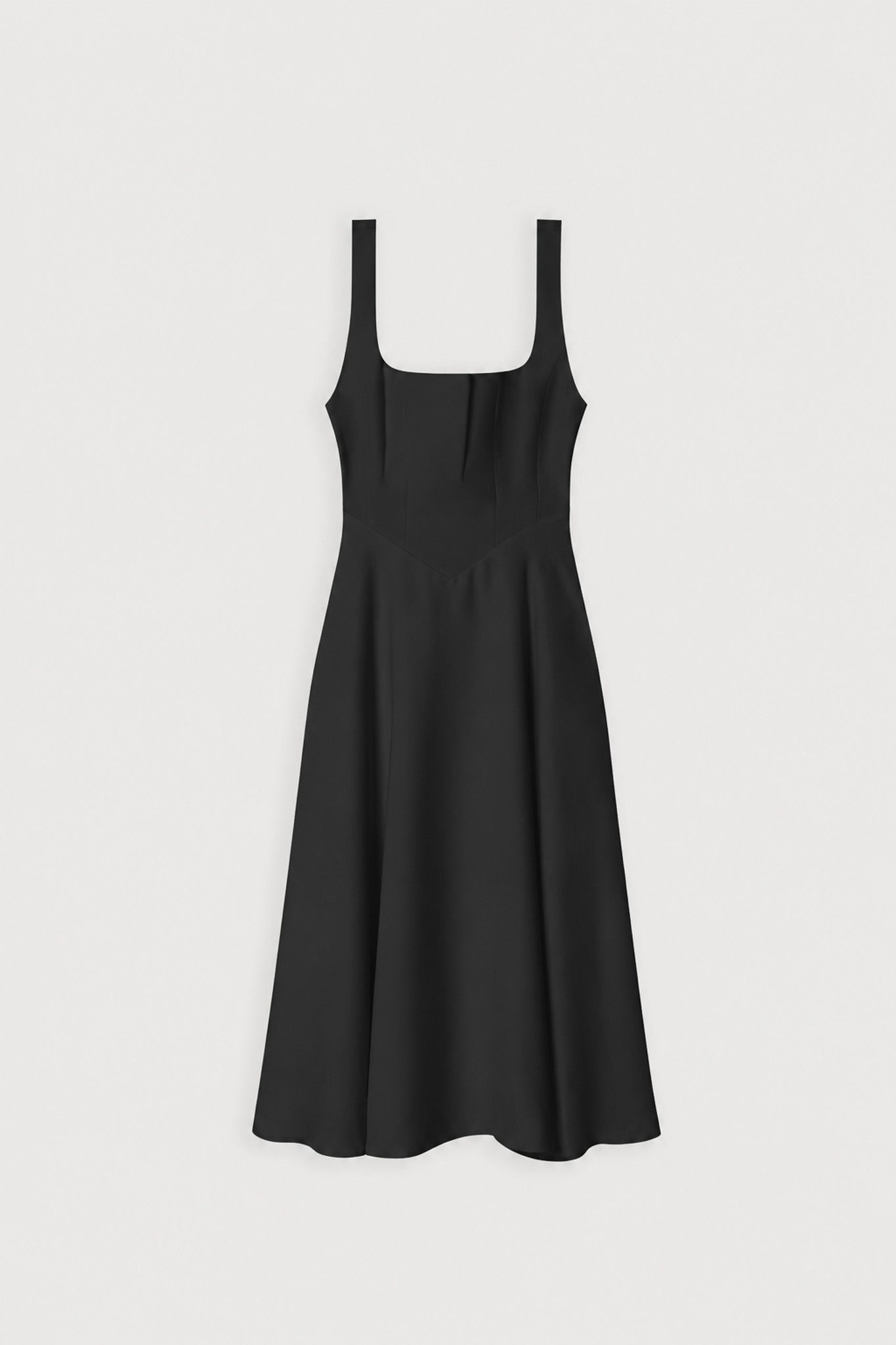 Vestido midi con escote cuadrado