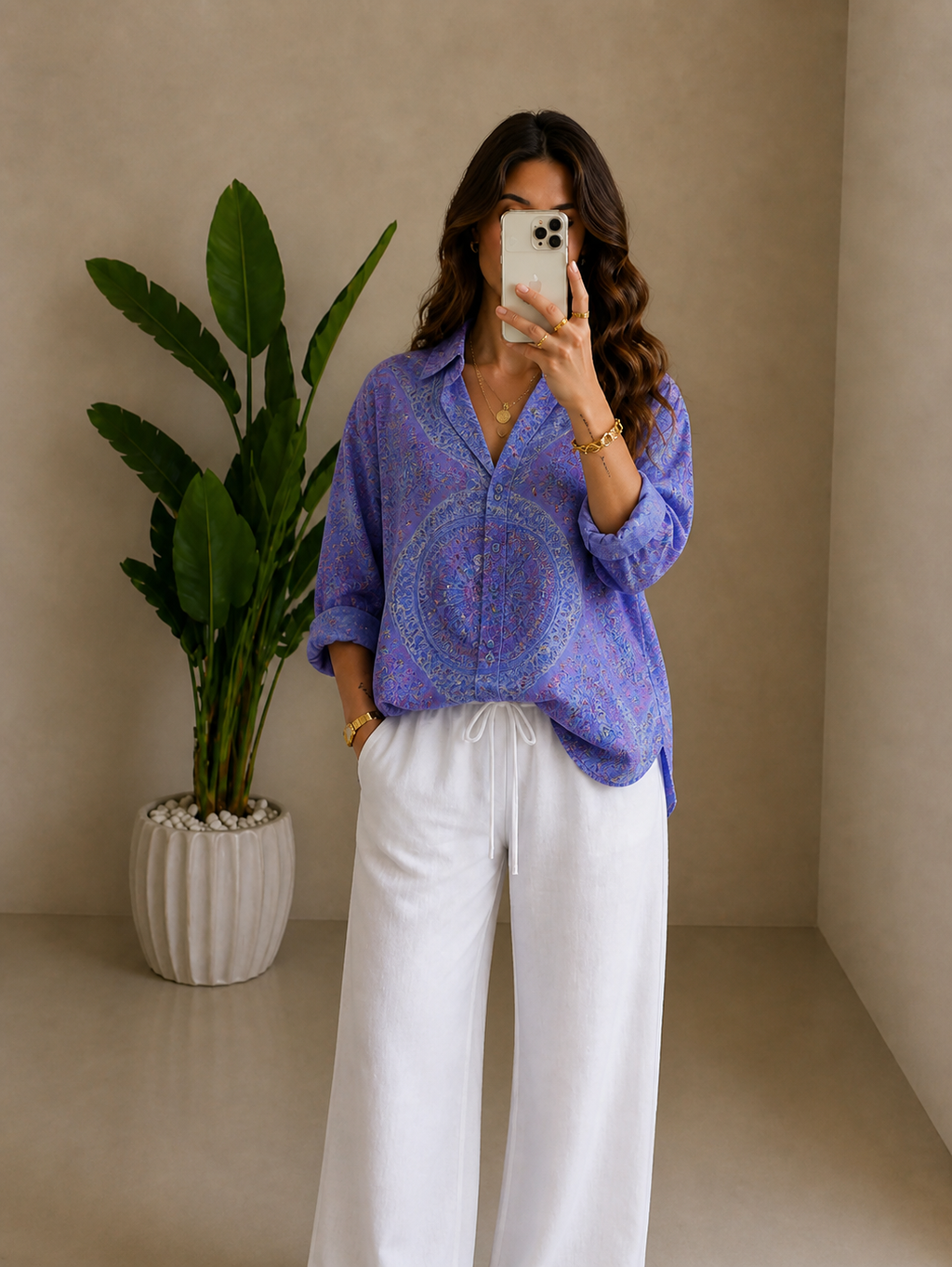 Blusa ligera y colorida con estampado
