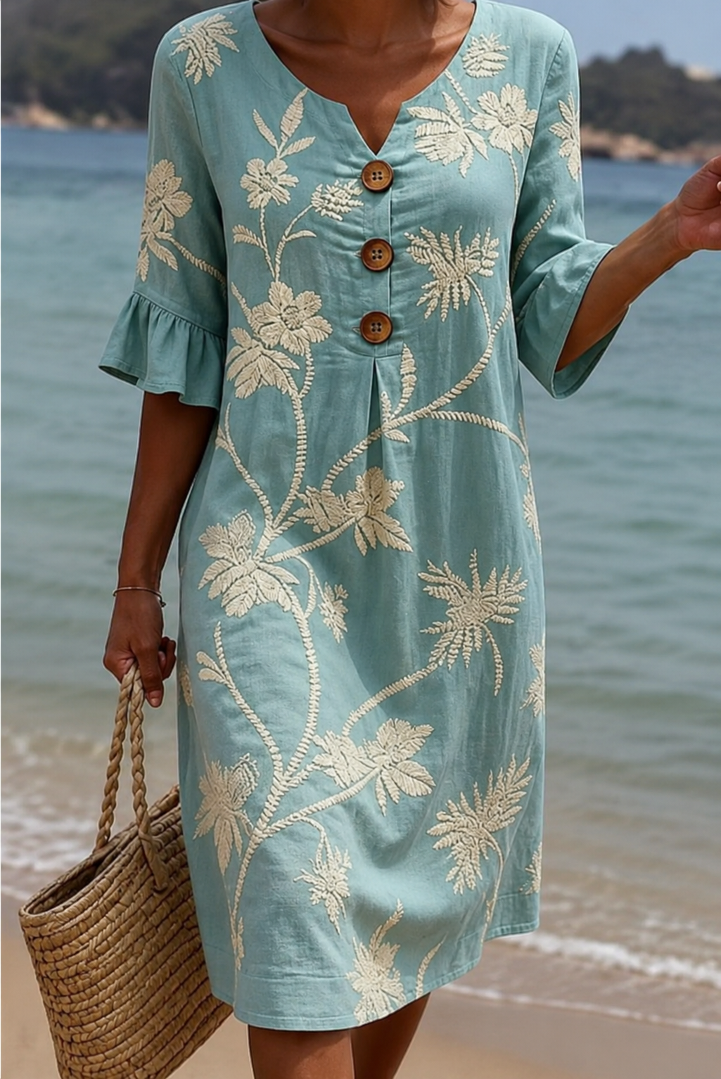 Nemi | Elegante vestido midi con estampado floral
