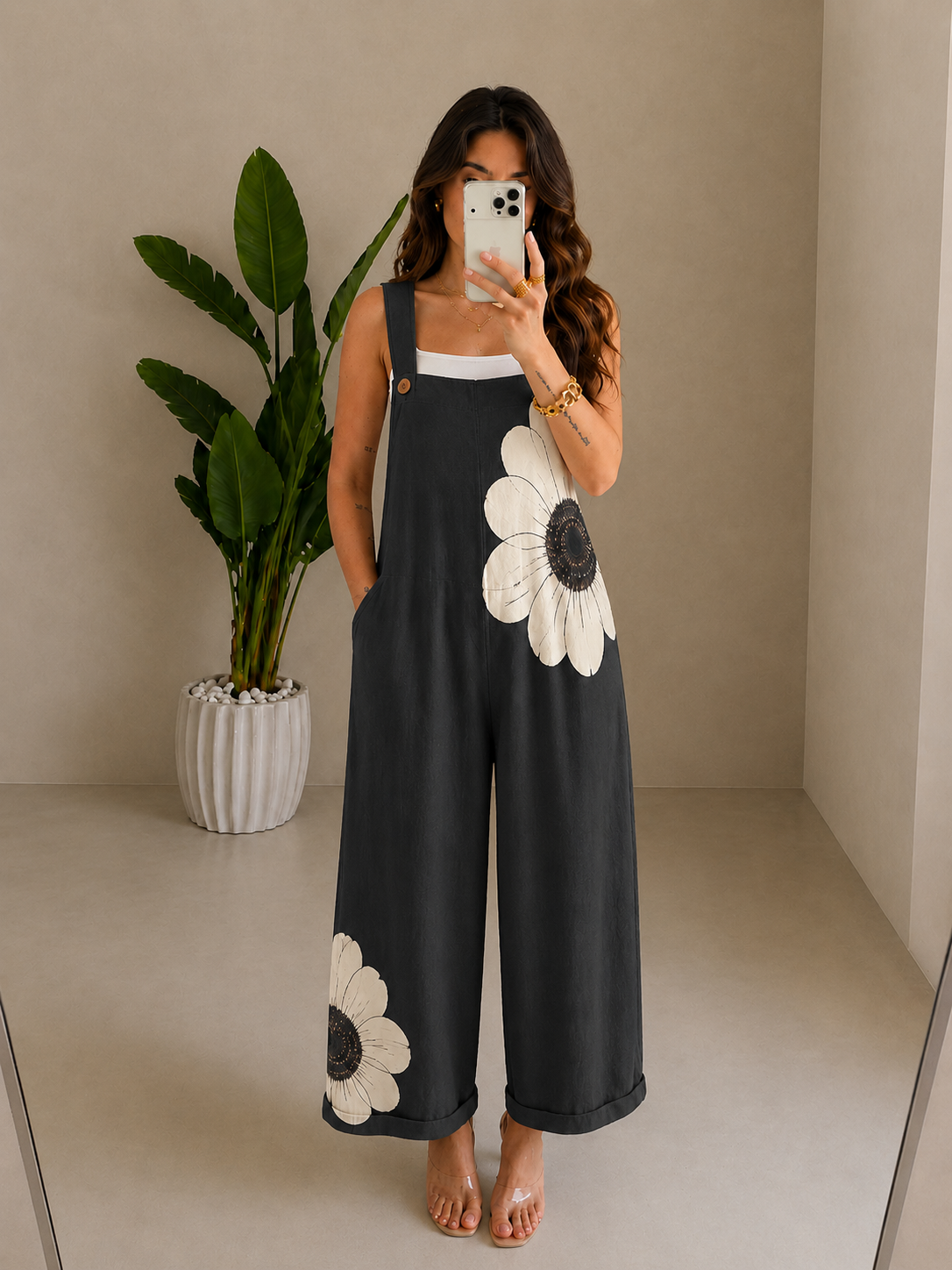 Un cómodo peto estampado