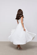 Vestido midi con escote cuadrado