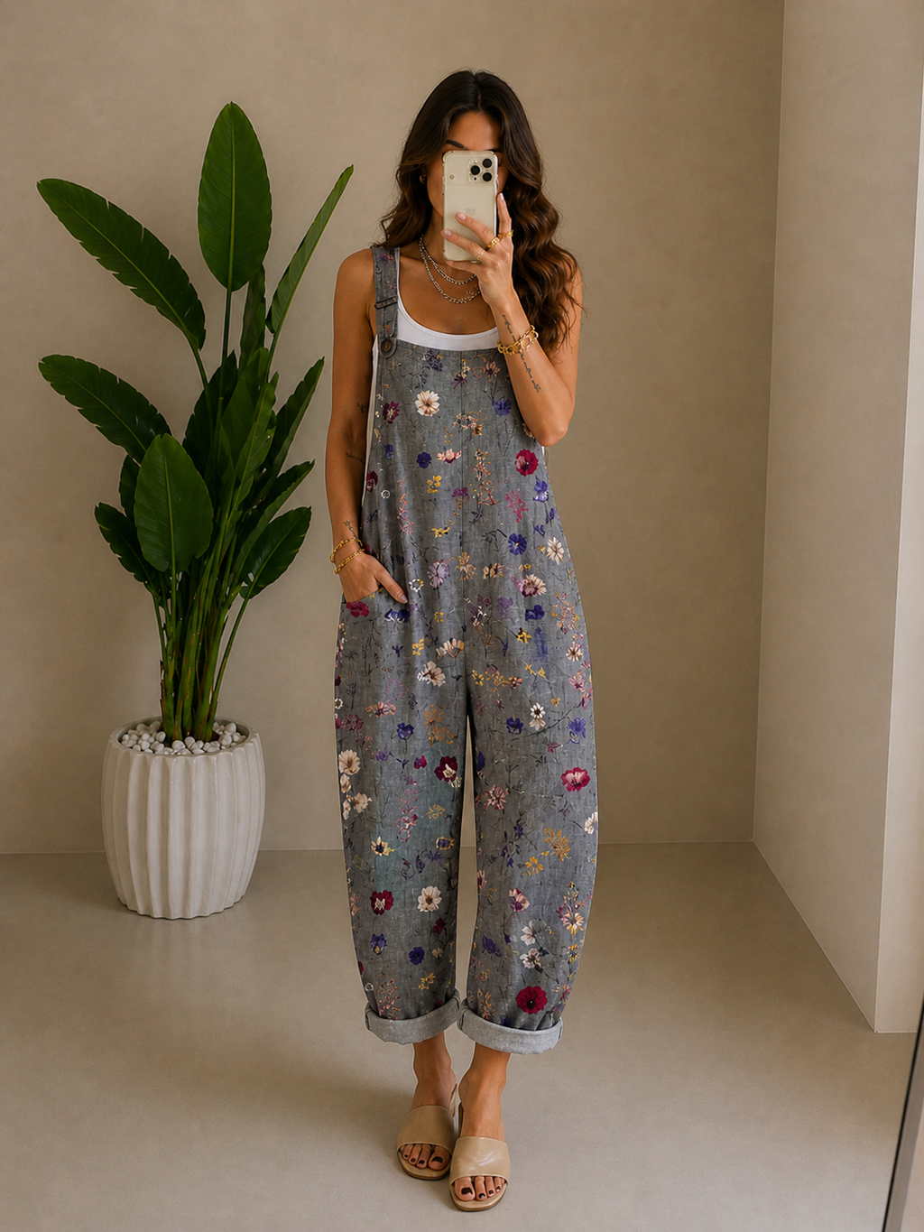 Un cómodo peto estampado
