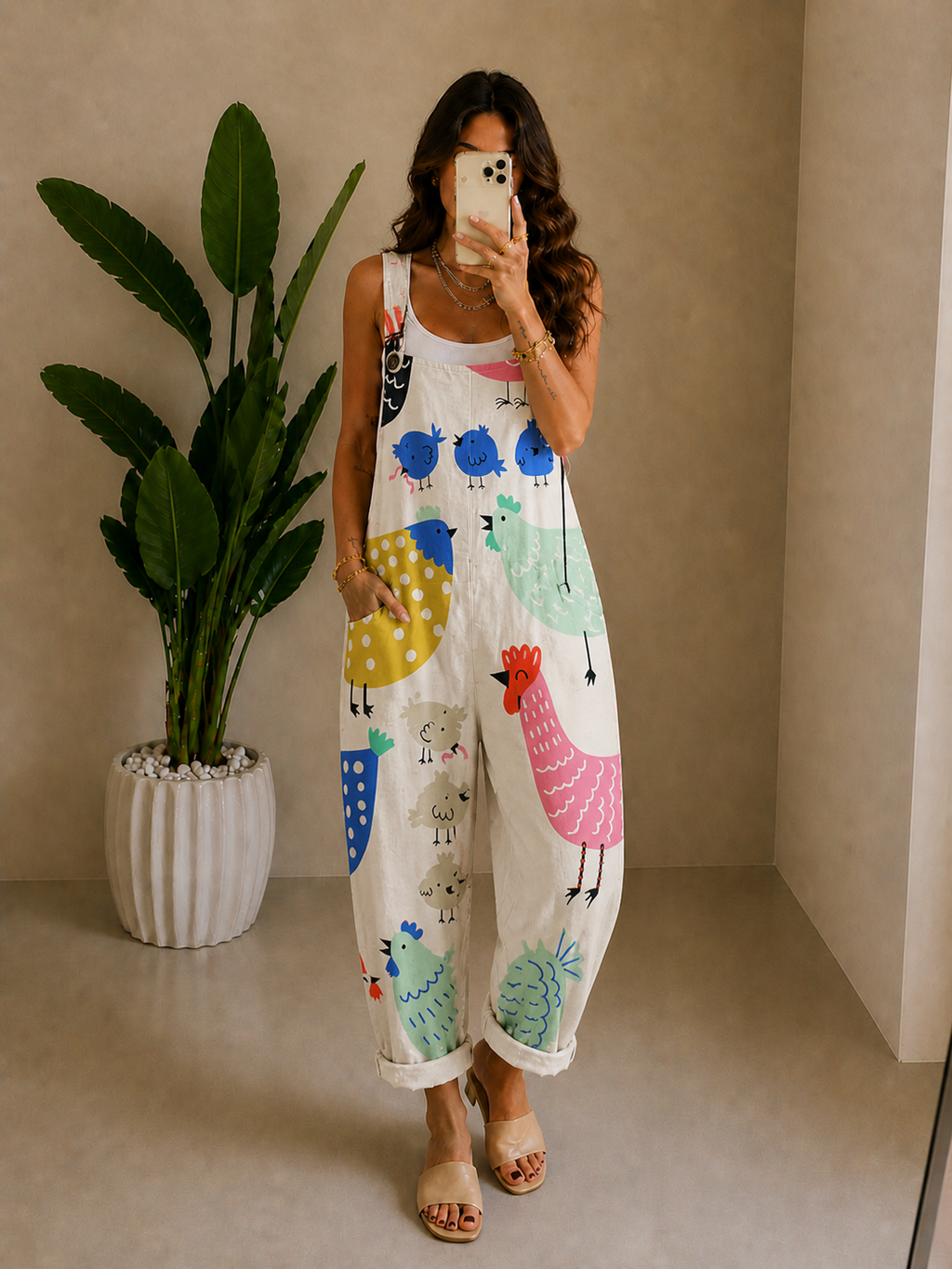Un cómodo peto estampado