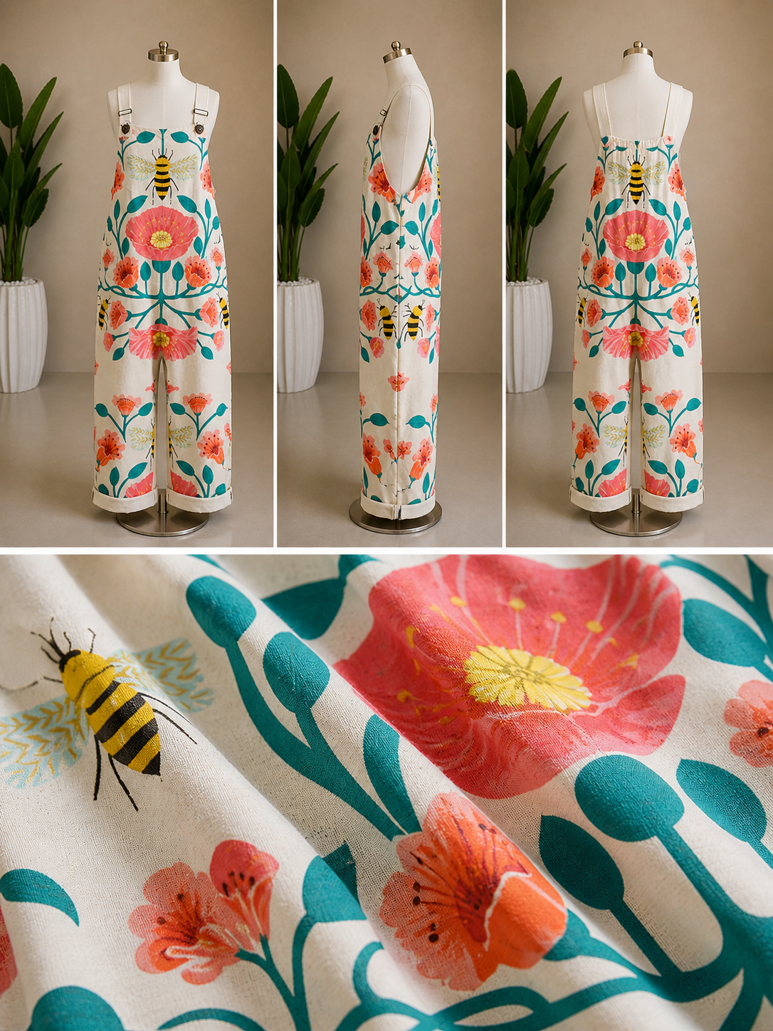 Un cómodo peto estampado