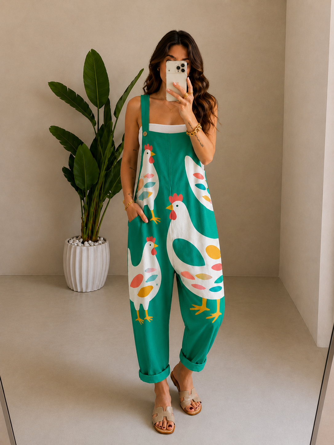 Un cómodo peto estampado